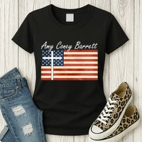 Amy Coney Barrett Christian Vintage US Flag Womens T-Shirt