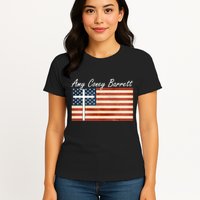 Amy Coney Barrett Christian Vintage US Flag Womens T-Shirt