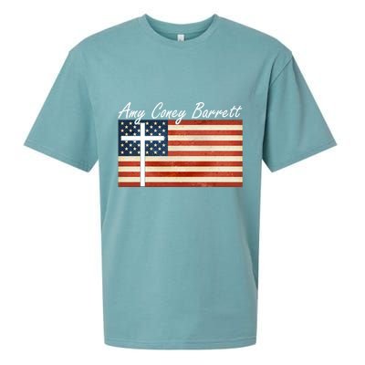 Amy Coney Barrett Christian Vintage US Flag Sueded Cloud Jersey T-Shirt