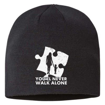 Autism Mom You'll Never Walk Alone Puzzle Autism Awareness Month Sustainable Beanie