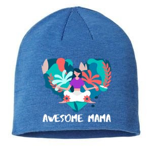 Awesome Mama Yoga Mom Gift Sustainable Beanie