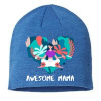 Awesome Mama Yoga Mom Gift Sustainable Beanie