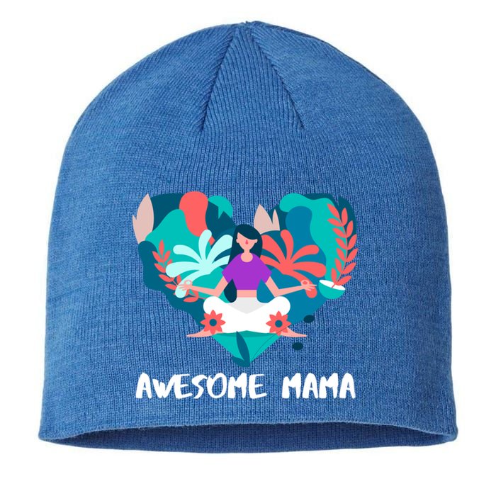 Awesome Mama Yoga Mom Gift Sustainable Beanie