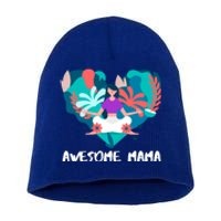 Awesome Mama Yoga Mom Gift Short Acrylic Beanie