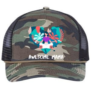 Awesome Mama Yoga Mom Gift Retro Rope Trucker Hat Cap