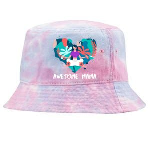 Awesome Mama Yoga Mom Gift Tie-Dyed Bucket Hat