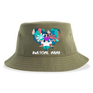 Awesome Mama Yoga Mom Gift Sustainable Bucket Hat