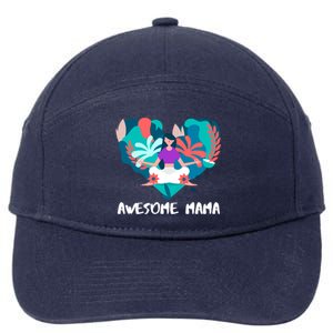 Awesome Mama Yoga Mom Gift 7-Panel Snapback Hat