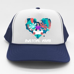 Awesome Mama Yoga Mom Gift Trucker Hat