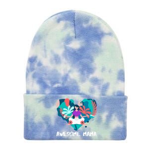 Awesome Mama Yoga Mom Gift Tie Dye 12in Knit Beanie