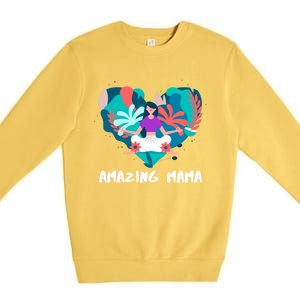 Amazing Mama Yoga Mom Gift Premium Crewneck Sweatshirt