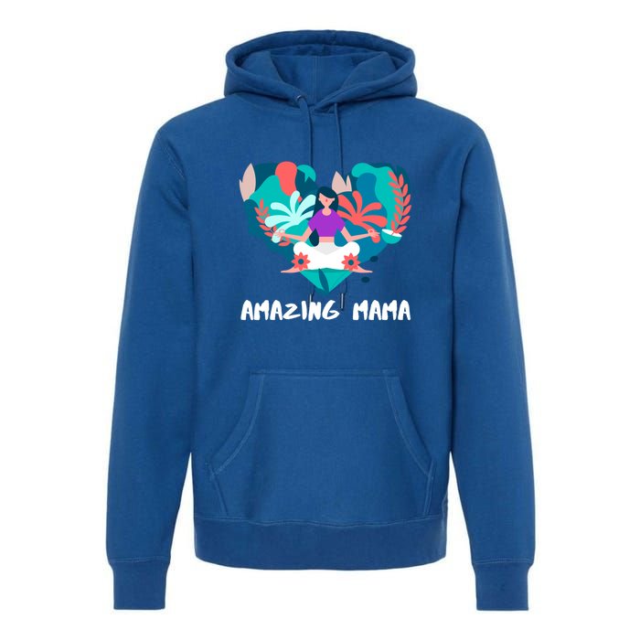 Amazing Mama Yoga Mom Gift Premium Hoodie