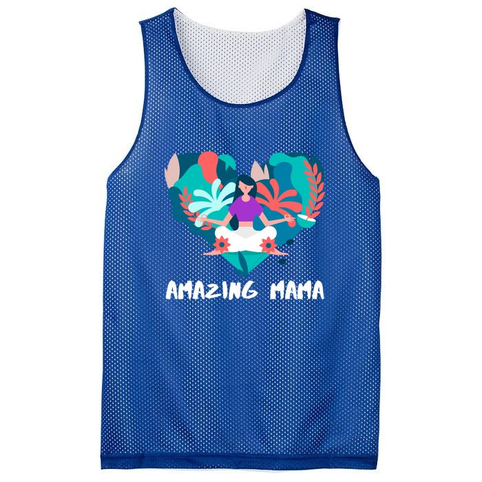 Amazing Mama Yoga Mom Gift Mesh Reversible Basketball Jersey Tank