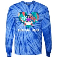 Amazing Mama Yoga Mom Gift Tie-Dye Long Sleeve Shirt