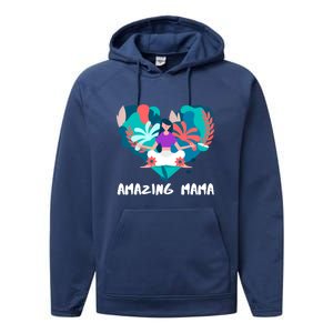 Amazing Mama Yoga Mom Gift Performance Fleece Hoodie