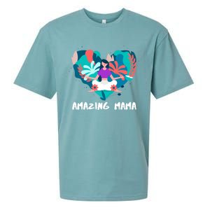 Amazing Mama Yoga Mom Gift Sueded Cloud Jersey T-Shirt