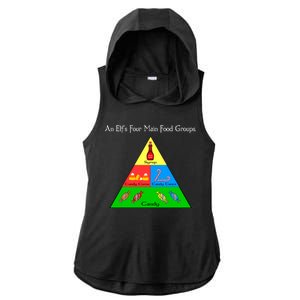 An Elf's Four Main Food Groups Ladies PosiCharge Tri-Blend Wicking Draft Hoodie Tank