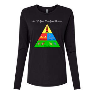 An Elf's Four Main Food Groups Womens Cotton Relaxed Long Sleeve T-Shirt