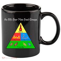 An Elf's Four Main Food Groups 11oz C Handle Ceramic Mug