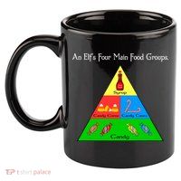 An Elf's Four Main Food Groups 11oz C Handle Ceramic Mug