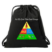 An Elf's Four Main Food Groups Drawstring Bag