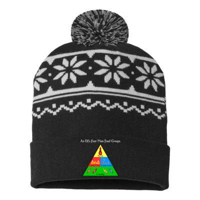 An Elf's Four Main Food Groups USA-Made Snowflake Beanie