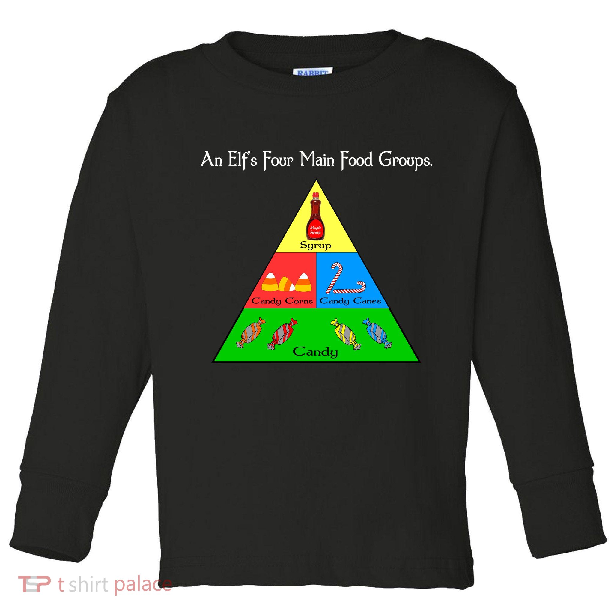 An Elf's Four Main Food Groups Toddler Long Sleeve Shirt
