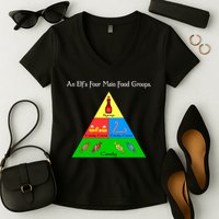 An Elf's Four Main Food Groups Women's V-Neck T-Shirt