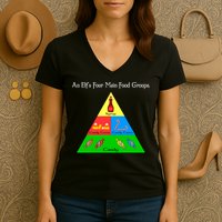 An Elf's Four Main Food Groups Women's V-Neck T-Shirt