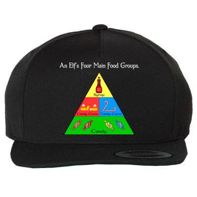An Elf's Four Main Food Groups Wool Snapback Cap
