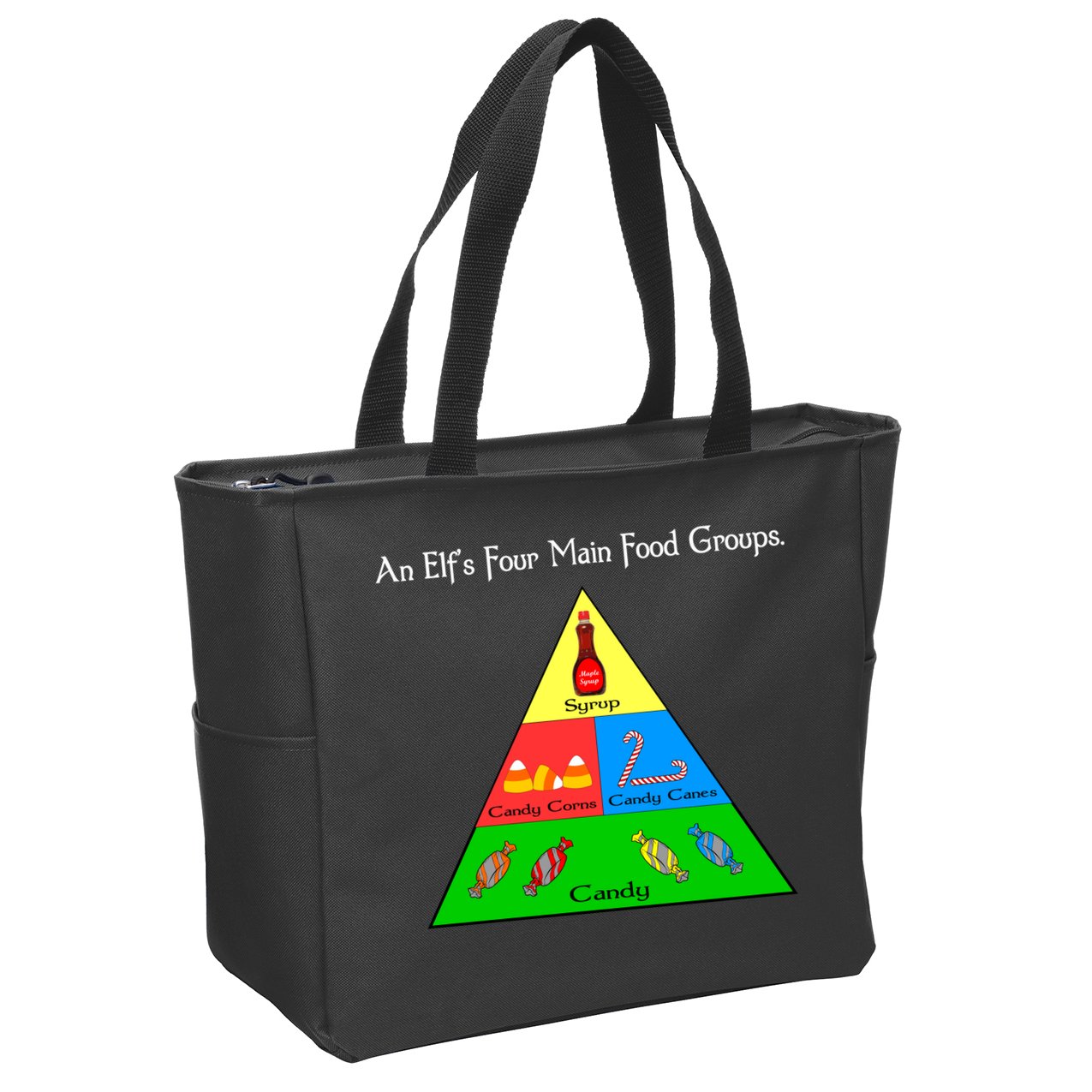 An Elf's Four Main Food Groups Zip Tote Bag