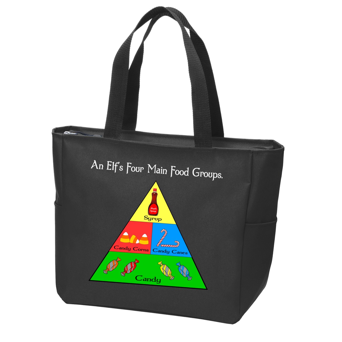 An Elf's Four Main Food Groups Zip Tote Bag