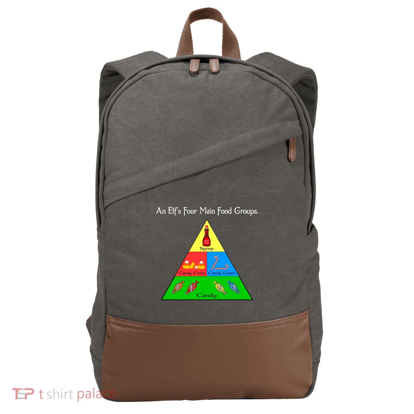 An Elf's Four Main Food Groups Cotton Canvas Backpack