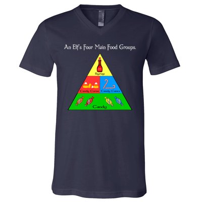 An Elf's Four Main Food Groups V-Neck T-Shirt