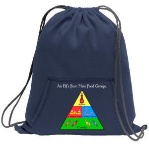 An Elf's Four Main Food Groups Sweatshirt Cinch Pack Bag