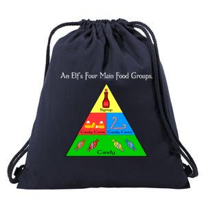 An Elf's Four Main Food Groups Drawstring Bag