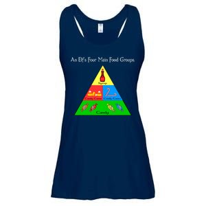 An Elf's Four Main Food Groups Ladies Essential Flowy Tank