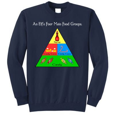 An Elf's Four Main Food Groups Tall Sweatshirt