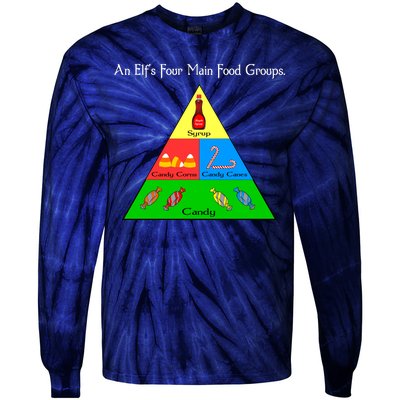 An Elf's Four Main Food Groups Tie-Dye Long Sleeve Shirt