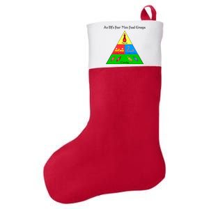 An Elf's Four Main Food Groups Felt Holiday Christmas Stocking