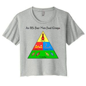 An Elf's Four Main Food Groups Women's Crop Top Tee