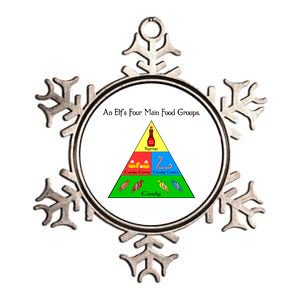 An Elf's Four Main Food Groups Metallic Star Ornament