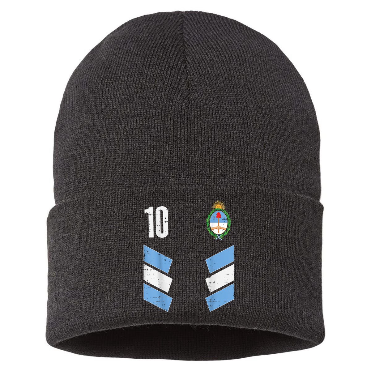 Argentina Number 10 Soccer Fan    Boys Girls Sustainable Knit Beanie
