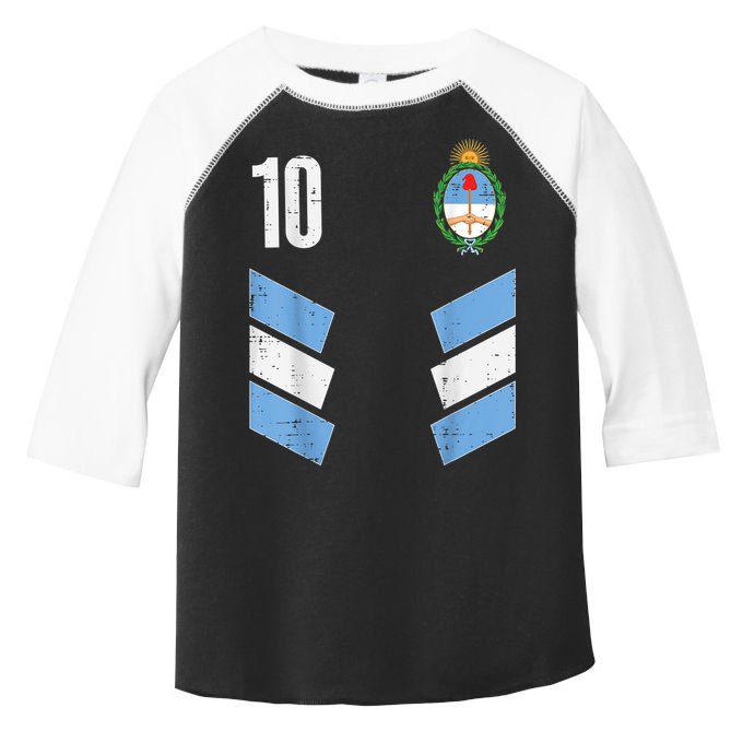 Argentina Number 10 Soccer Fan    Boys Girls Toddler Fine Jersey T-Shirt