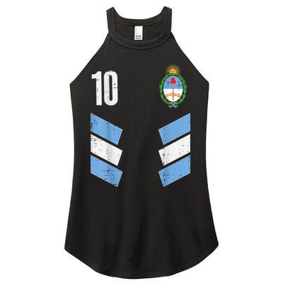 Argentina Number 10 Soccer Fan    Boys Girls Women's Perfect Tri Rocker Tank
