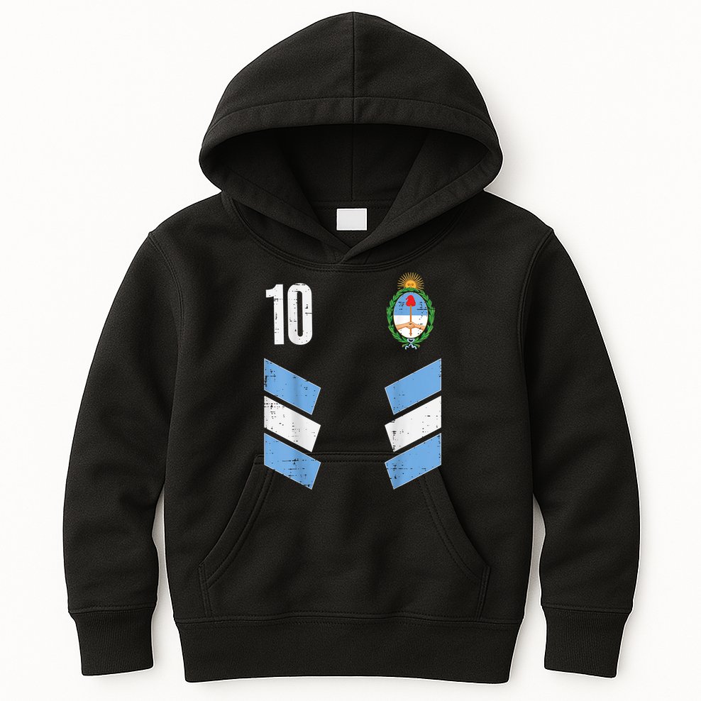 Argentina Number 10 Soccer Fan    Boys Girls Kids Hoodie