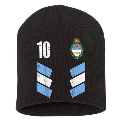Argentina Number 10 Soccer Fan    Boys Girls Short Acrylic Beanie