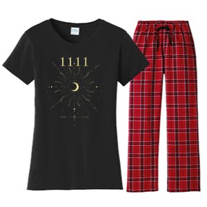 Angel Number 1111 Numerology Mystical Spiritual Number Women's Flannel Pajama Set