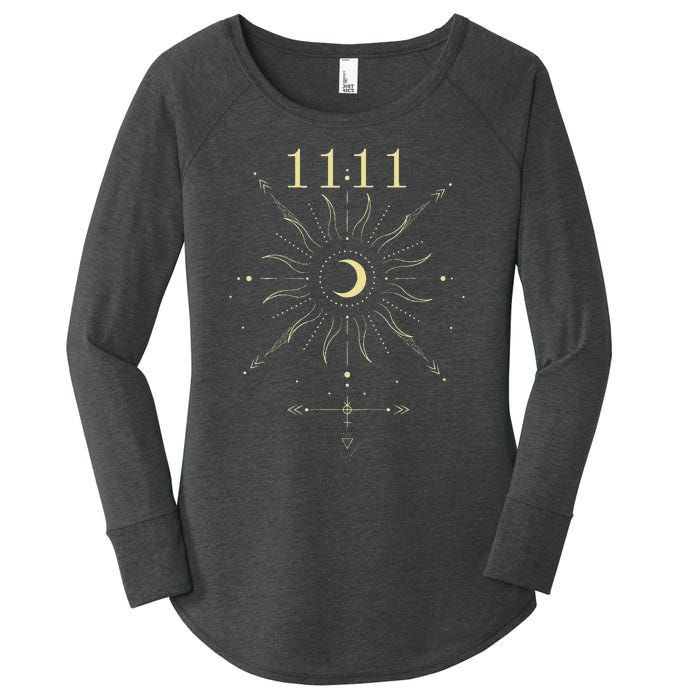 Angel Number 1111 Numerology Mystical Spiritual Number Women's Perfect Tri Tunic Long Sleeve Shirt