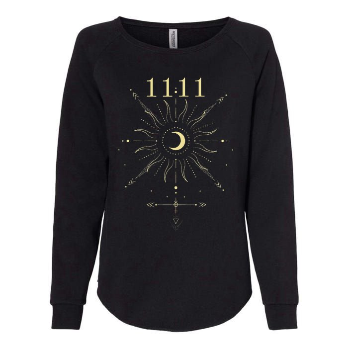 Angel Number 1111 Numerology Mystical Spiritual Number Womens California Wash Sweatshirt